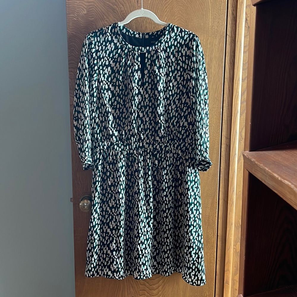 Banana Republic Limited Edition leopard print keyhole dress Silk  SIZE 14